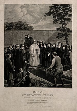 The funeral of Mrs Susannah Wesley at Bunhill Fields, the Me Wellcome V0006691