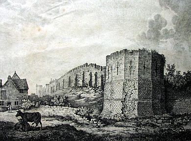 York city walls in 1807 showing the Multangular Tower