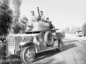 A Fordson Armoured Car of No. 2 Armoured Car Company RAF waits outside Baghdad, while negotiations for an armistice take place between British officials and the rebel government during the Iraqi Revolt, May 194 CM923