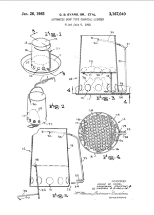 Charcoal lighter patent drawing