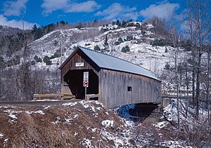Flint Bridge, Spanning First Branch White River, Bicknell Hill R, Tunbridge vicinity (Orange County, Vermont).jpg