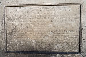 Inscription on Monument Of Sir John Call Bart, Lee Old Churchyard