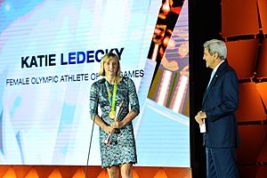 Katie Ledecky Accepts her Award for "Female Athlete of the Olympic Games" at the U.S. Olympic Committee Team USA Award Show in Washington (29379288743)