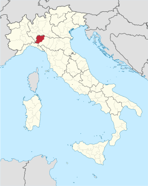 Map with the province of Piacenza in Italy