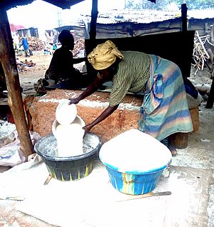 Processing of Garri (cassava flakes)