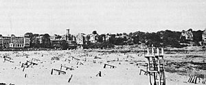 Beach defenses at Dinard during World War II