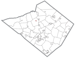 Location of Centerport in Berks County, Pennsylvania.