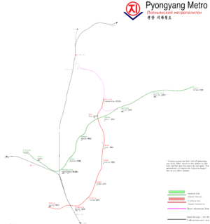 Geographically accurate map of the Pyongyang Metro.png