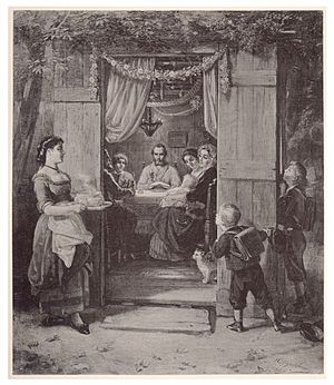 Jewish Family in a Sukkah