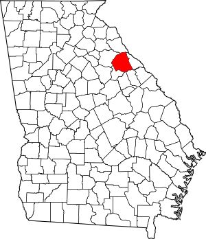 Map of Georgia highlighting Wilkes County