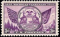 Michigan centenary 1935 U.S. stamp.1
