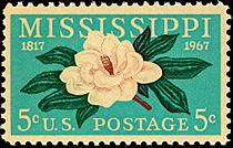 Mississippi statehood 1967 U.S. stamp.1