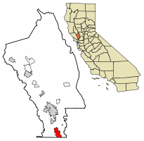 Location of American Canyon in Napa County, California.