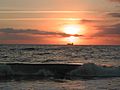 Sunrise over north beach on Tybee Island, GA