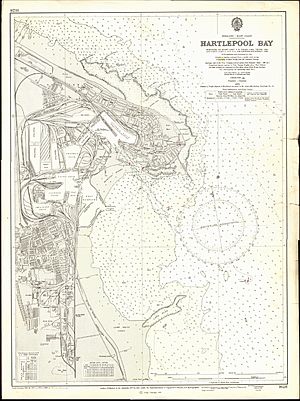 Admiralty Chart No 1628 Hartlepool Bay, Published 1962
