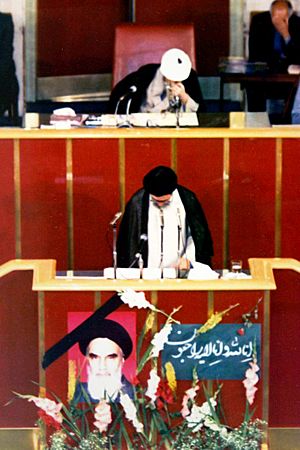 Ali Khamenei reading Will of Ruhollah Khomeini in Majlis