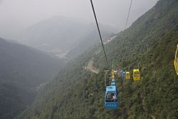 Cable cars in East Tianmu Peak