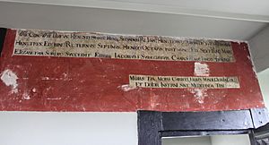 Canonbury Tower - list of Kings and Queens of England in the Inscription Room IMG 0078