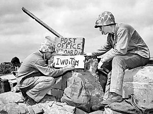 Fourth Division Post Office on Iwo Jima