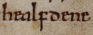 Hálfdan (British Library Cotton MS Tiberius B I, folio 131v)