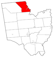 Map highlighting Hadley's location within Saratoga County.