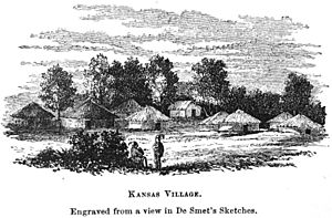 Kansas Indian village Barber 1865p637 cropped