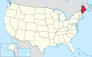 Map of the United States with Maine highlighted