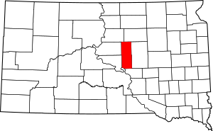 Map of South Dakota highlighting Hyde County