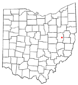 Location of Midvale, Ohio