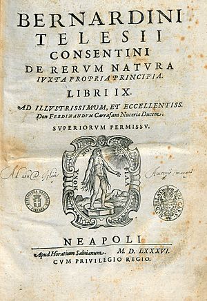 Telesio, Bernardino – De rerum natura iuxta propria principia, 1586 – BEIC 13232028