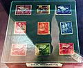 Azad Hind stamps released by Indian National Army in display at Netaji Birth Place Museum, Cuttack, Odisha, India