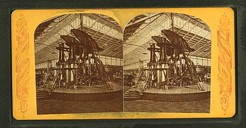 Corliss engine, Machinery Hall, from Robert N. Dennis collection of stereoscopic views 2