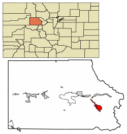Location of Minturn in Eagle County, Colorado.