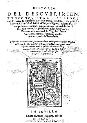 Historia del descubrimiento y conquista de las provincias del Perú 1577