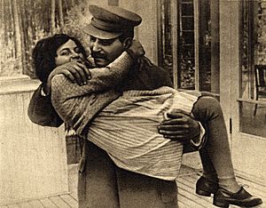Joseph Stalin with daughter Svetlana, 1935