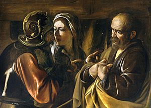 The Denial of Saint Peter-Caravaggio (1610)
