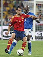 Álvaro Arbeloa and Mario Balotelli Euro 2012 final
