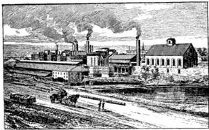 Blast furnaces, Lackawanna Coal and Iron Co. From East Side of Dam, Looking West 1879