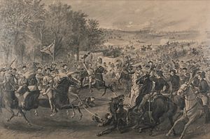 Charge of the Confederate cavalry at Trevilian Station, Virginia, by James E. Taylor, 1891.jpg