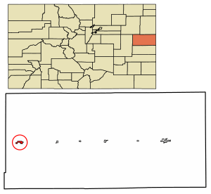 Location of the Town of Flagler in the Kit Carson County, Colorado.
