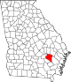 State map highlighting Appling County