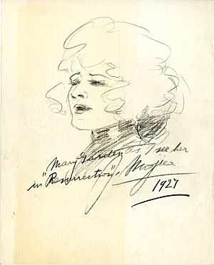 Mary Garden drawing by Jose Mojica for Manuel Rosenberg 1927