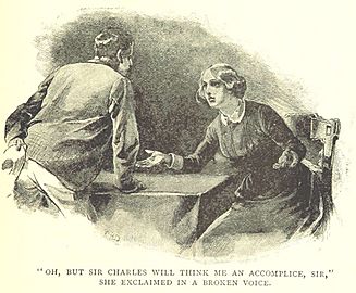 Oh but sir charles will think me an accomplice sir-illustration by wh overend for a strange elopement by w clarke russell