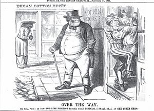 Punch cartoon India supplies cotton to Britain 1861