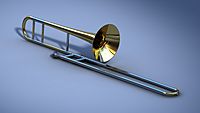 Tenor slide trombone 3D model