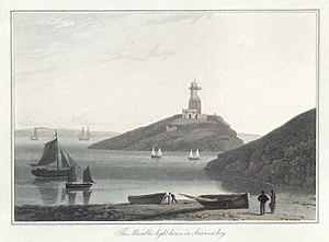 The Mumbles light house in Swansea bay