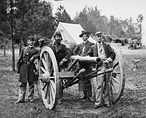 Tidball's Battery, near Fair Oaks, Va. - Lt. Robert Clarke, Capt. John C. Tidball, Lt. William N. Dennison, and Capt. Alexander C.M. Pennington