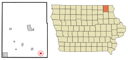 Location of Castalia, Iowa