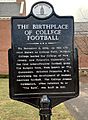 Birthplace of College football plaque