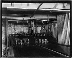 Bowling Alleys, connected with Geo P. Grays, "Bastable Cafe." About 8 very small boys employed here. Work until... - NARA - 523277